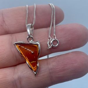 Sterling Silver Amber Necklace